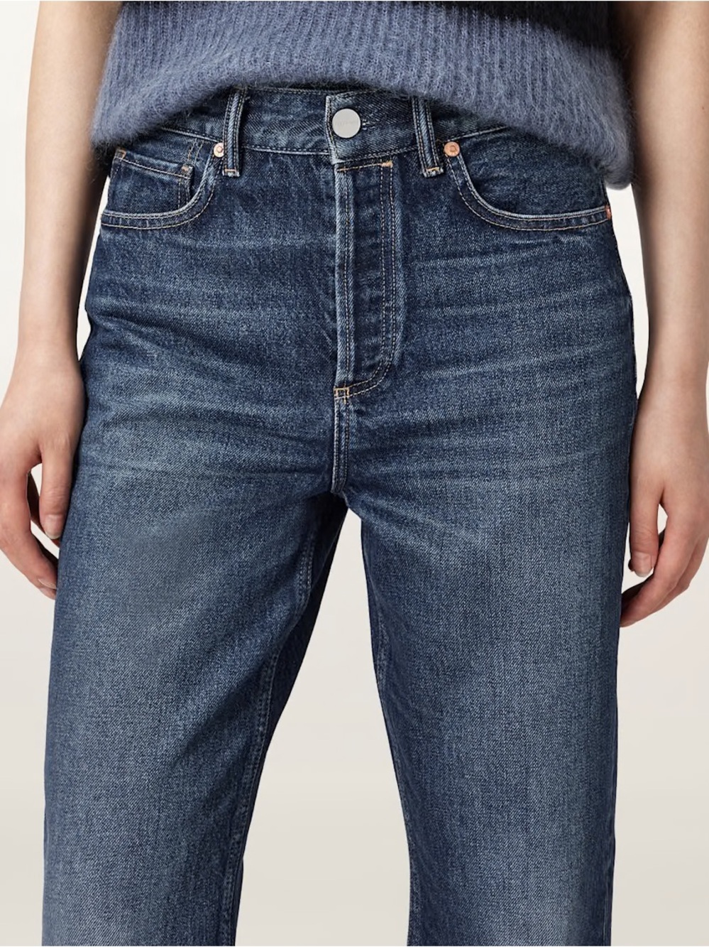 ALL SAINTS Mathilde Relaxed Bootcut Dark Wash Jeans Size 26 - Picture 5 of 12